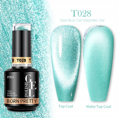 BORN PRETTY PRO - Sea Blue CAT EYE - LAKIER MAGNETYCZNY UV/LED 15ml - T028